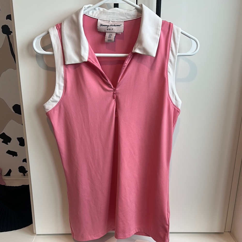 Tommy Bahama Pink and White Tank Top